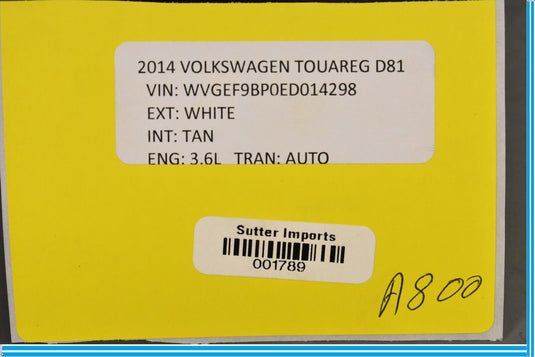 11-18 Volkswagen VW Touareg Front Right Passenger Side Control Module Unit Oem