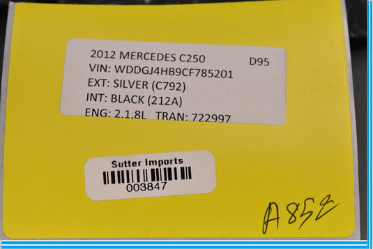 08-14 Mercedes W204 C250 E350 Driver Side Trunk Carpet Panel Lid Trim Access Oem