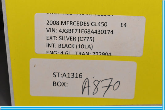 07-12 Mercedes GL450 GL550 X164 Front Left Side Speaker Door Mirror Cover  Oem