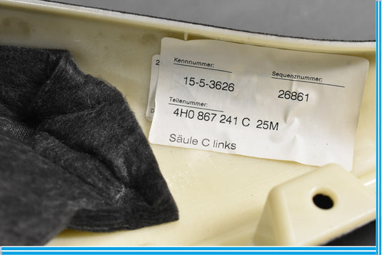 11-18 Audi A8 Quattro S8 Left Driver Side Quarter Trim Panel 4H0867241 Oem