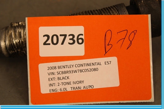 06-12 Bentley Continental AC Air Conditioning Hose Pipe Line Oem