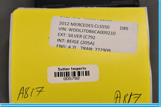 08-18 Mercedes CLS550 CLS63 E550 C300 Rear Right Side Door Control Module Oem