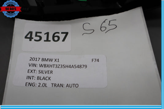 16-22 BMW X1 F48 Dash AC Heat Climate Control Switch Bezel Cover Black Oem