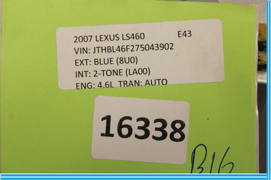 07-09 Lexus LS460 Rear Right Side Seat Climate Computer Control Module Oem