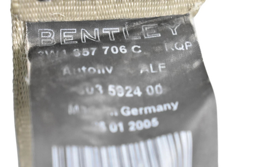 03-10 Bentley Continental GT Coupe GTC Front Right Side Seat Belt 3W1857706C Oem