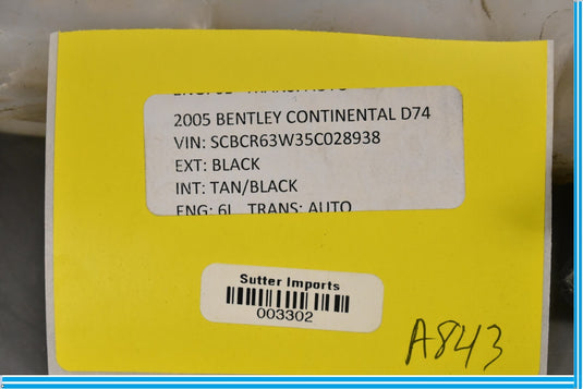 05-11 Bentley Continental Flying Spur Additional Coolant Expansion Tank Oem