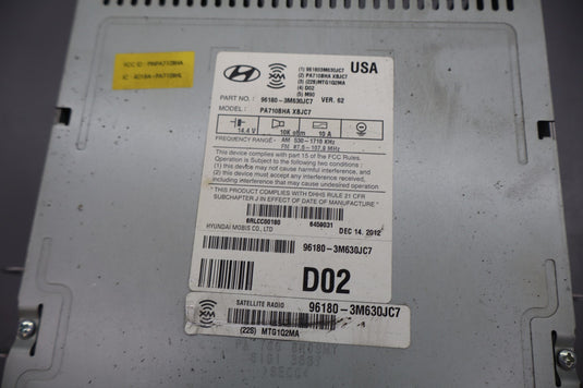 11-14 Hyundai Genesis AM FM CD Player Audio Radio Receiver Unit 961803M630 Oem