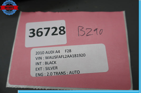 09-18 Audi A4 S4 Rear Right Passenger Side Power Window Motor Regulator Oem