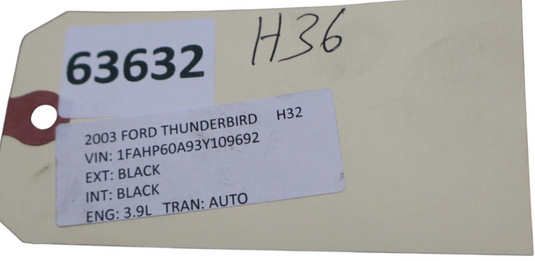 02-05 Ford Thunderbird Front Left Driver Side Head Rest Headrest Leather Oem
