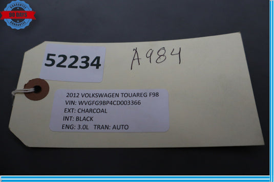 11-17 Volkswagen Touareg Rear Right Door Panel Grab Handle Trim Cover Oem