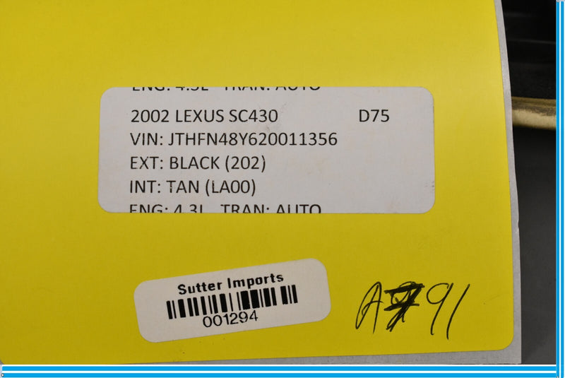 Load image into Gallery viewer, 02-10 Lexus SC430 Rear Left Convertible Side Roof Upper Quarter Trim Oem
