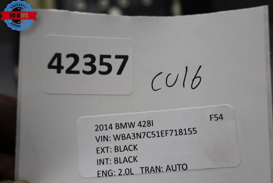 14-16 BMW 428i Front Right Passenger Side Upper Seat Cover Cushion Black Oem