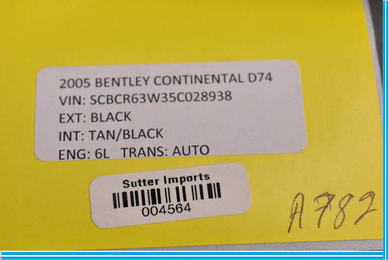 Load image into Gallery viewer, 05-08 Bentley Continental Left Driver Side Seat Leather Trim Black Oem
