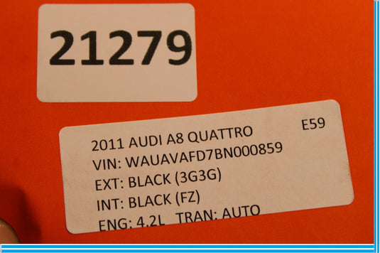 11-18 Audi A8 Quattro Power Steering Return Hose Line Oem