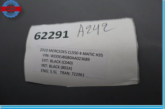 07-14 Mercedes W216 CL600 CL550 Center Console Frame Trim Black Oem