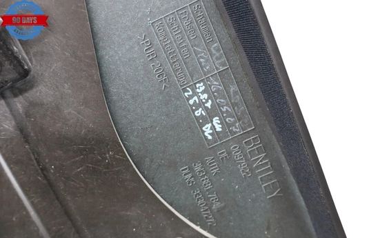 07-11 Bentley Continental GTC Front Right Seat Back Cover Panel 3W3881972A Oem