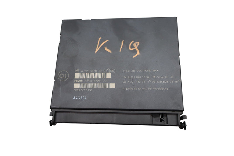 Load image into Gallery viewer, 07-13  Mercedes W221 S550 S400 Rear Seat Control Unit Module 2218707293 Oem
