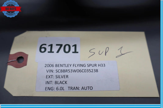 03-12 Bentley Flying Spur Front Radiator Support Mount Panel 3W0804809E OEM