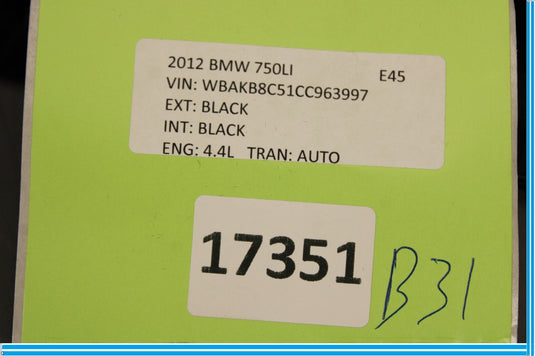 09-15 BMW 750I 750LI F01 F02 Front Right Seat Track Rail Cover Trim Oem