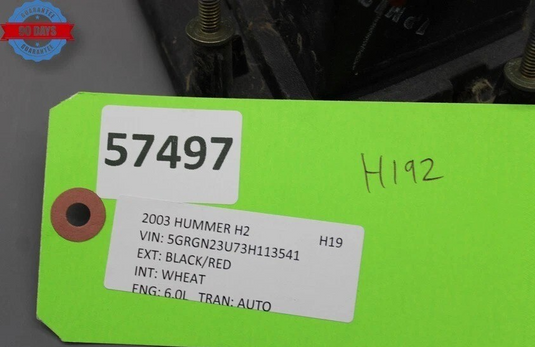 03-09 Hummer H2 Front Left Driver Parking Turn Signal Light Lamp 15060529 Oem