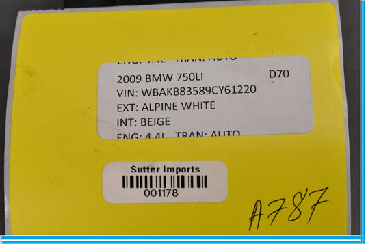 09-12 BMW 750i 750Li F01 F02 Tire Pressure Trigger Sensor Module Oem