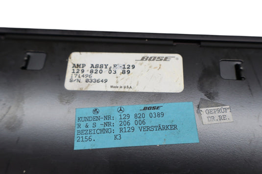 94-02 Mercedes R129 SL320 SL500 Amplifier Amp Bose Audio Sound A1298200389 Oem