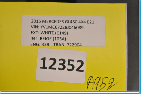 12-20 Mercedes X166 GL450 GL550 Front Left Side Central Locking Switch Unit Oem