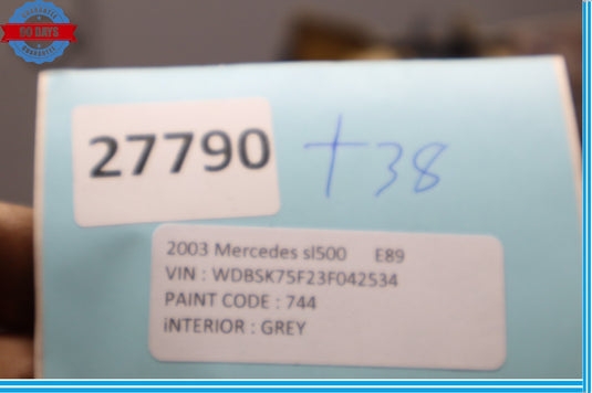 03-12 Mercedes R230 SL500 Rear Right Side Door Quarter Inner Panel Trim Oem