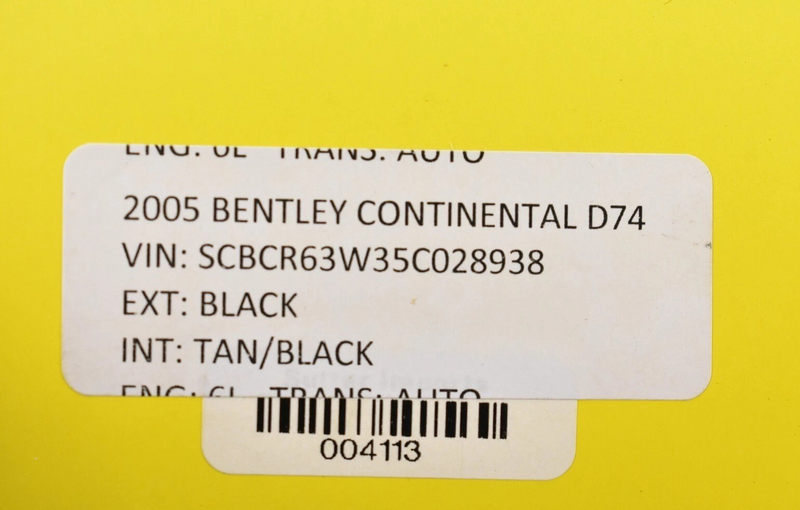 Load image into Gallery viewer, 03-06 Bentley Continental Front Left Side Seat Upper Backrest Cushion Black OEM
