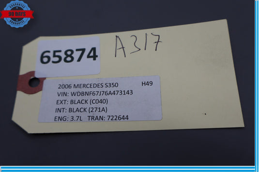 00-06 Mercedes S350 S600 S55 AMG Rear Left Seat Control Switch 2208216279 Oem