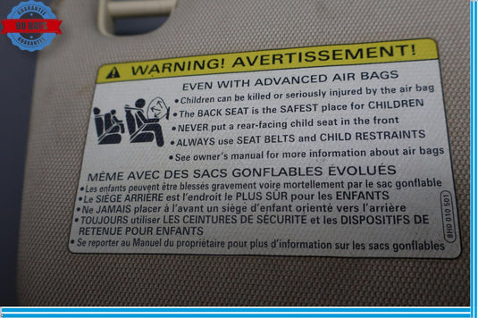 12-15 Audi A7 Quattro Right Passenger Side Sun Visor Sunvisor 8H0010501 Oem