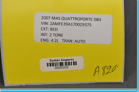 03-12 Maserati Quattroporte M139 Rear Left Side Door Switch Button Oem