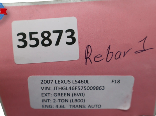 07-12 Lexus LS460 Front Right Passenger Bumper Reinforcement Bar Bracket Oem