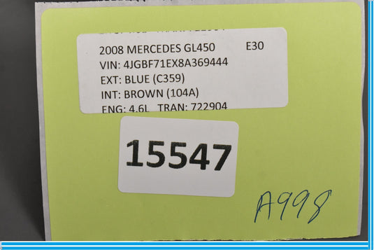 06-12 Mercedes W164 GL550 GL450 Front Gas Throttle Pedal Accelerator Oem