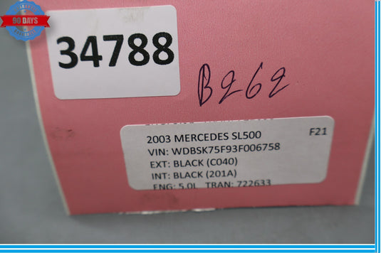 03-08 Mercedes R230 SL500 Aux Auxiliary Coolant Water Pump Oem