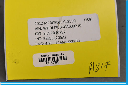 11-18 Mercedes W218 CLS550 S550 CL550 Fuel System Purge Valve Oem