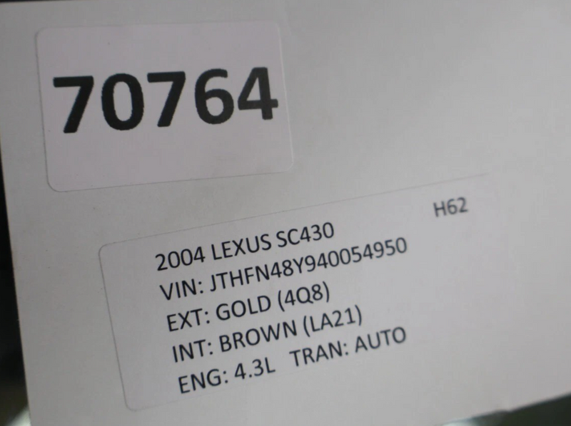 Load image into Gallery viewer, 02-10 Lexus SC430 Front Left Driver Side Door Window Glass Panel 6810224230 OEM
