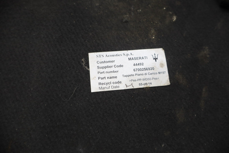 Load image into Gallery viewer, 14-20 Maserati Ghibli M157 Rear Trunk Cargo Spare Floor Carpet Cover Trim Oem
