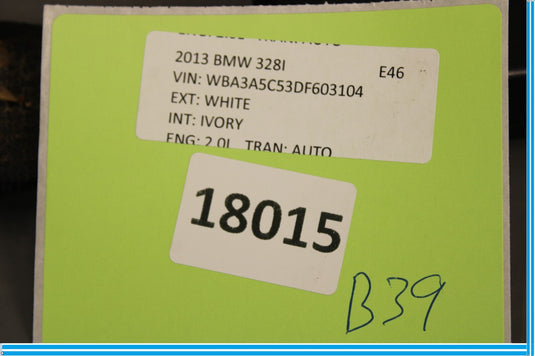 12-18 BMW 320i 328i F30 Rear Second 2nd Row Center Middle Seat Belt Buckle Oem