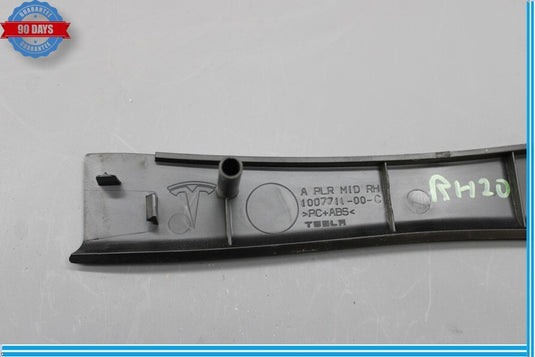 12-20 Tesla Model S Right Middle A Pillar Trim Cover Panel 100771100C Oem