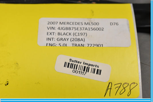 06-11 Mercedes W164 ML500 ML350 Front Left Reinforcement To Support Bracket Oem