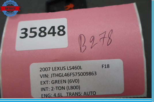 07-12 Lexus LS460 LS460L Rear Right Passenger Side Bumper Trunk Cap Cover Oem