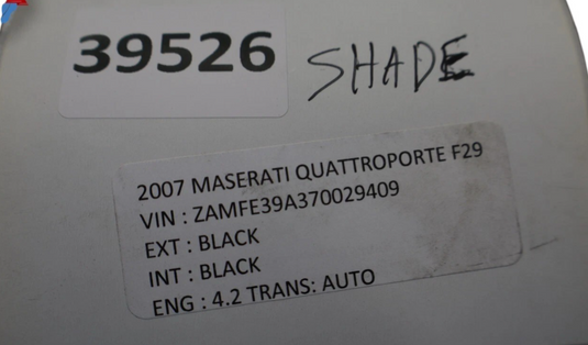 04-13 Maserati Quattroporte M139 Rear Window Sun Shade Screen Roller Blind Oem