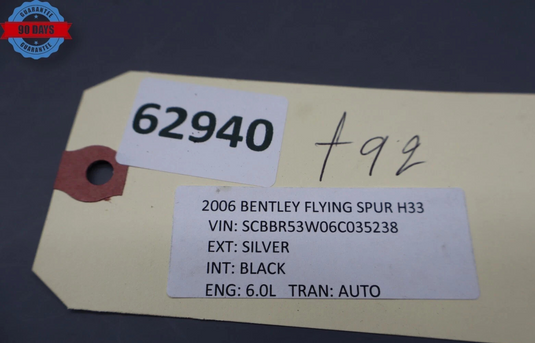 06-12 Bentley Continental Rear Right Side Trunk Panel Trim Cover 3W5867428AA OEM