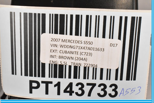 07-14 Mercedes W221 S550 S400 CL550 Rear Center Console AC A/C Air Vent OEM