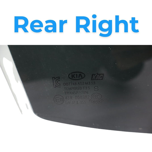 11-15 Kia Optima Hybrid TF Rear Right Passenger Side Door Window Glass Oem