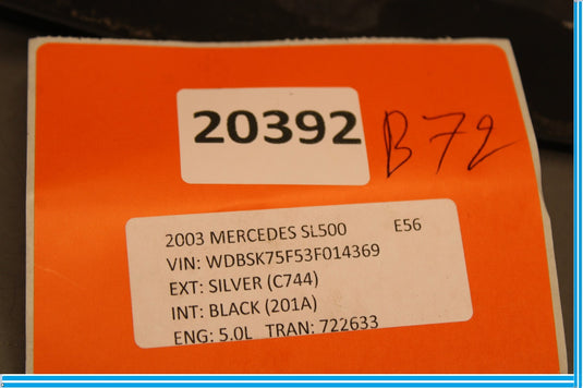 03-12 Mercedes R230 SL550 SL500 Left Upper Hood Air Intake Cowl Grille Mount Oem