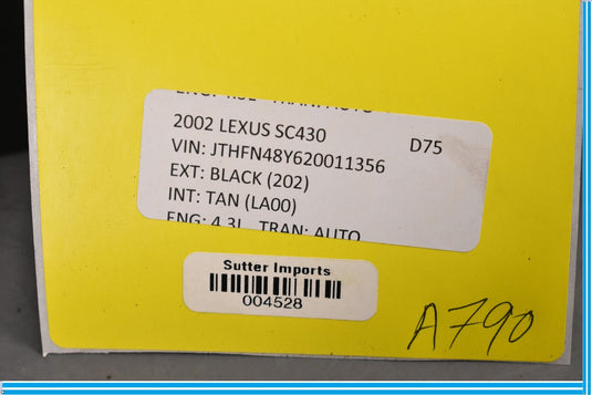 02-05 Lexus SC430 Trunk Luggage Power Junction Relay Fuse Block Box Oem