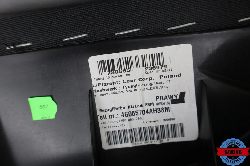 Load image into Gallery viewer, 12-18 Audi A6 Rear Right Passenger Side Seat Cushion Bolster Leather Black Oem
