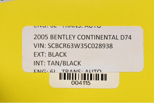 03-06 Bentley Continental GT Front Left Driver Rear Pocket Back Rest Beige Oem